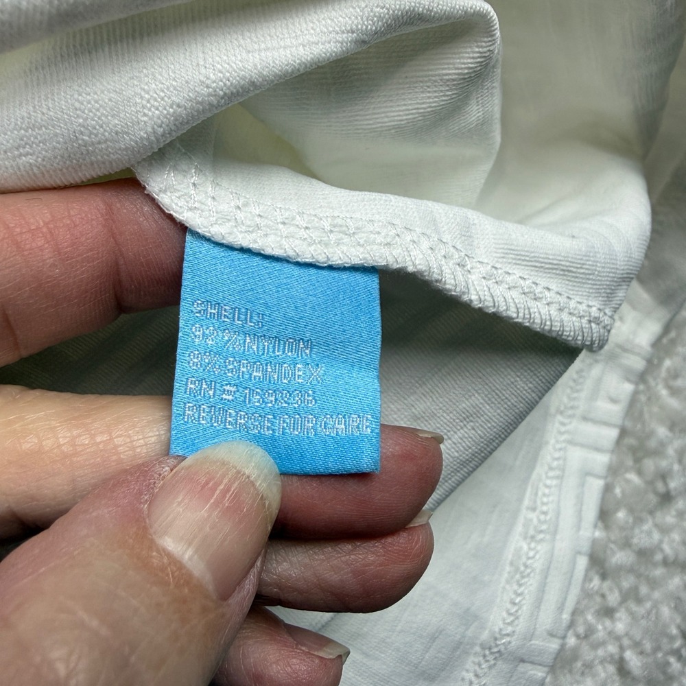 J.McLaughlin Catalina Cloth A-Line Dress Small White Greek Key Textured Pockets - Picture 5 of 7